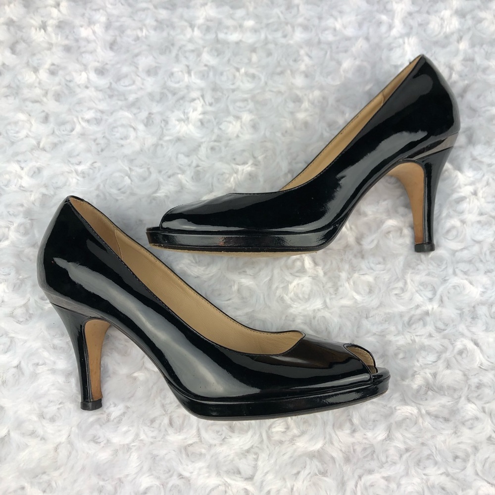 Cole Haan Nike Air Black Open Toe Pump Heels 6.5